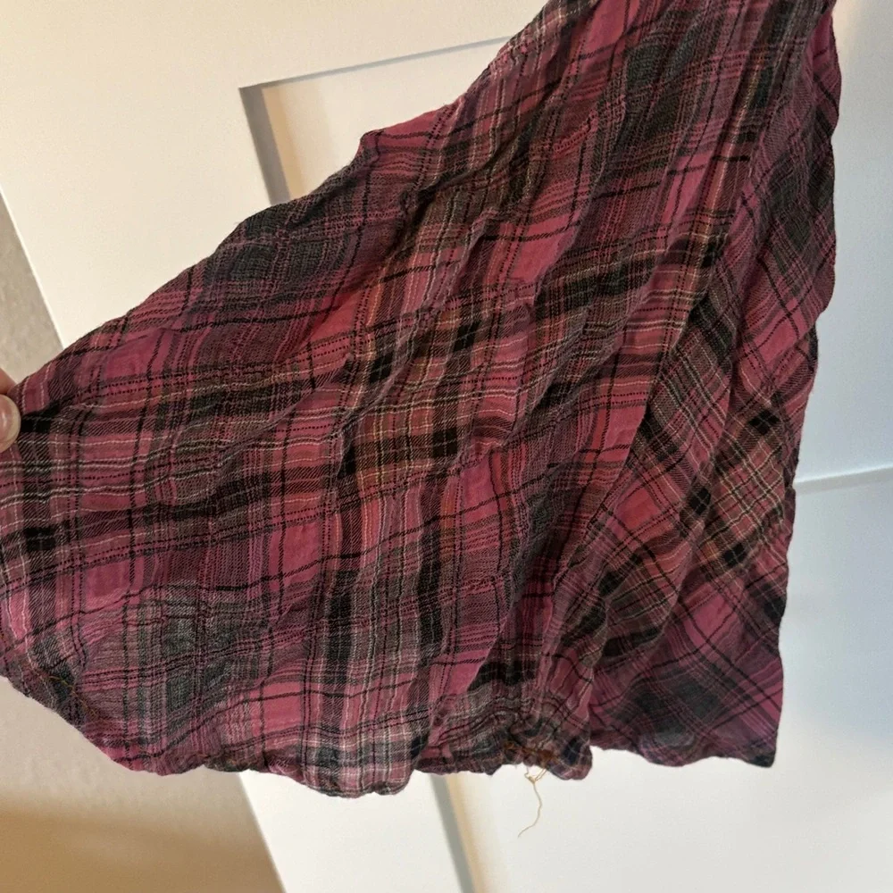 Pink Plaid Button-Up Shirt - Picture 2 of 7